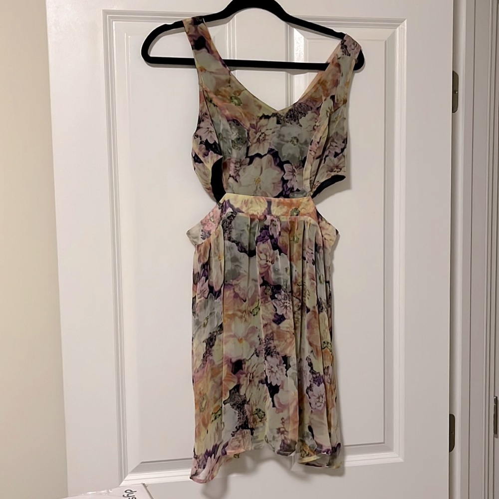 Floral Dress with side cutouts Large